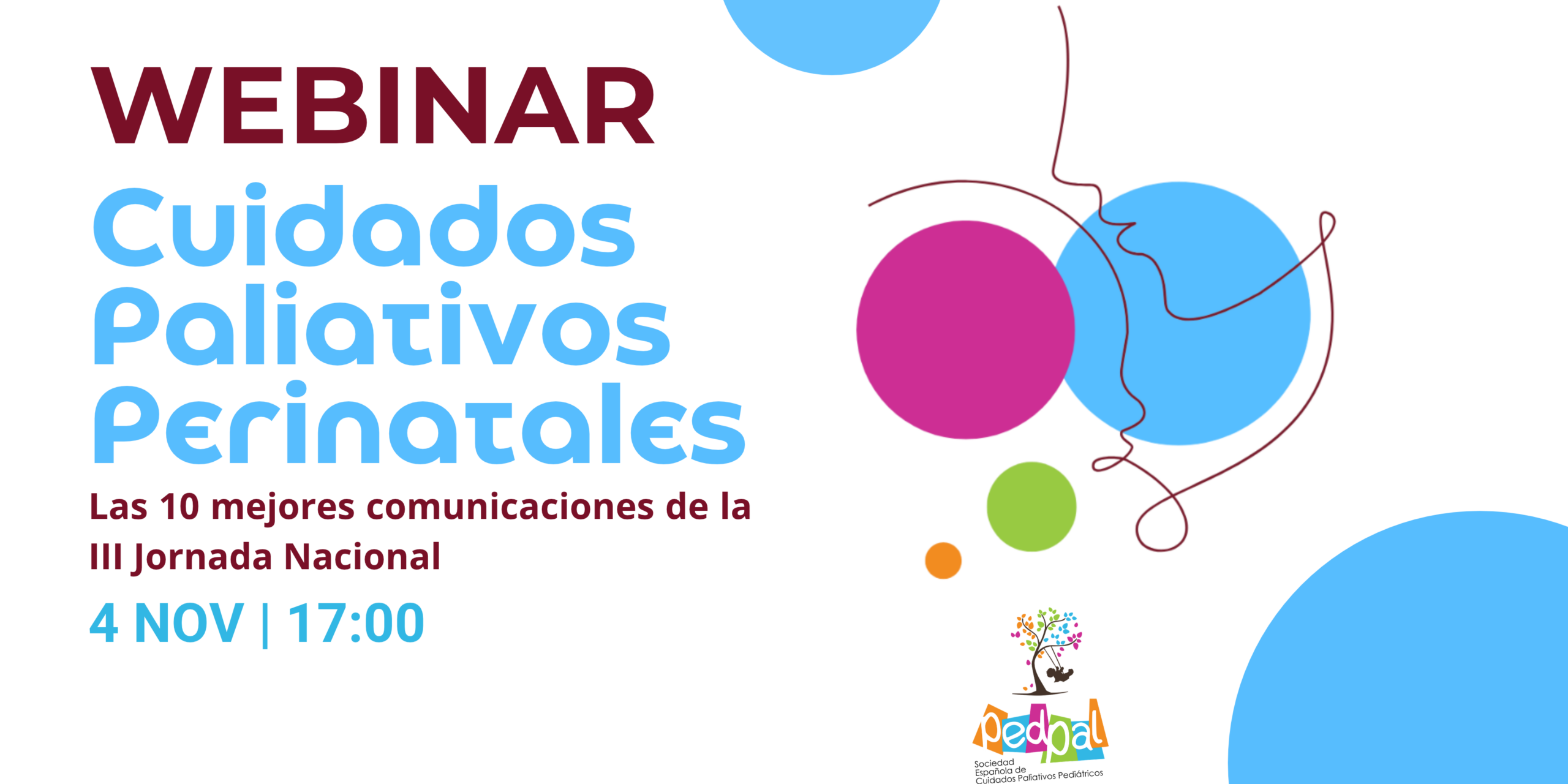 Cartel del webinar de cuidados paliativos perinatales abierto y gratuito de PEDPAL.