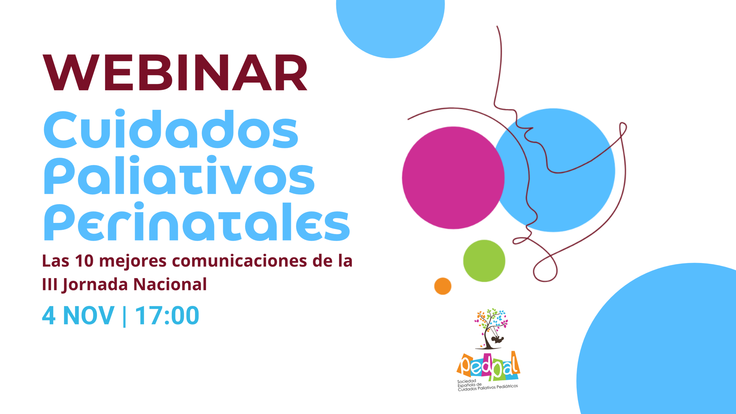 Cartel del webinar de cuidados paliativos perinatales abierto y gratuito de PEDPAL.